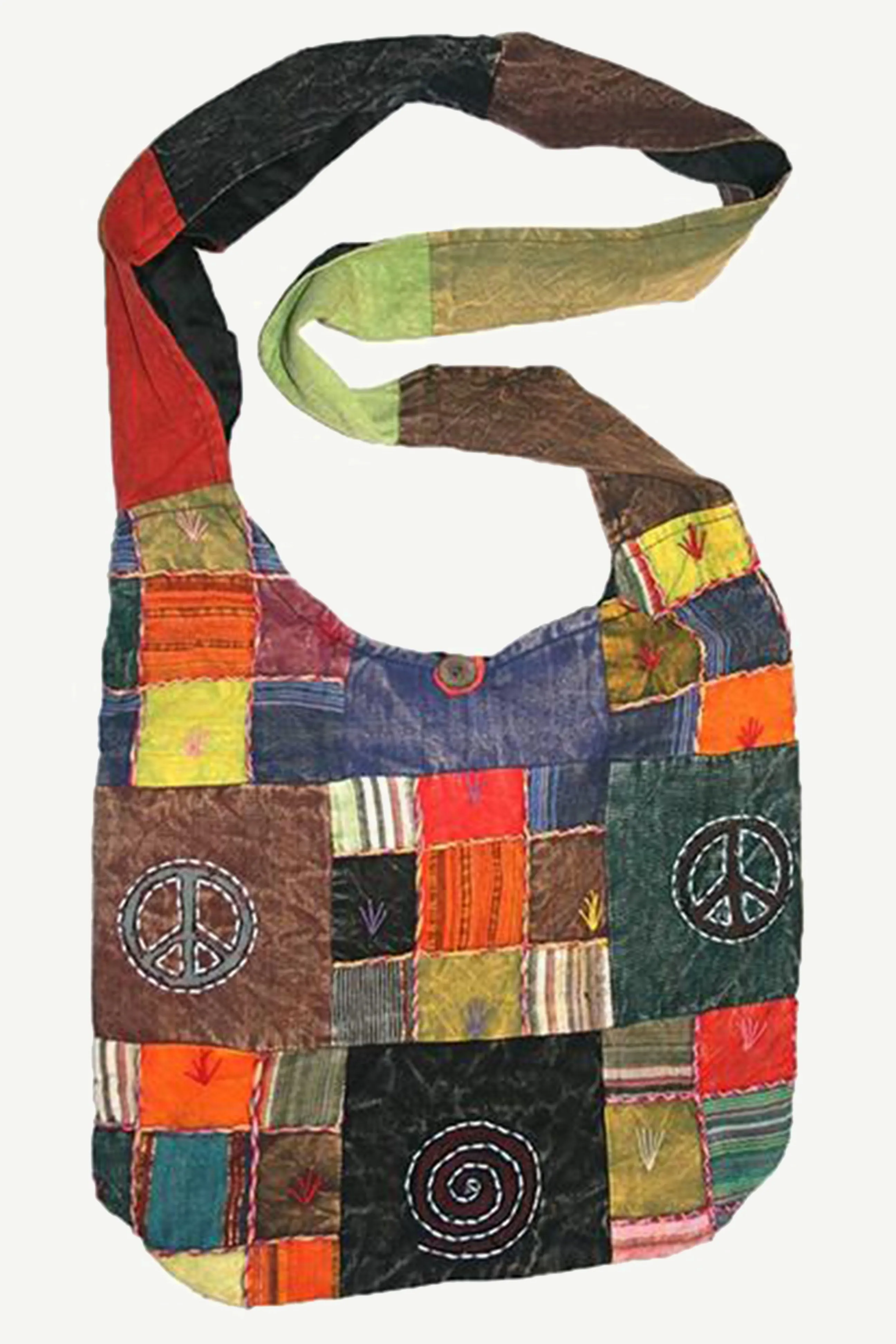 111 BG Patched Multi-colored Cotton Bohemian Gypsy Bag Purse