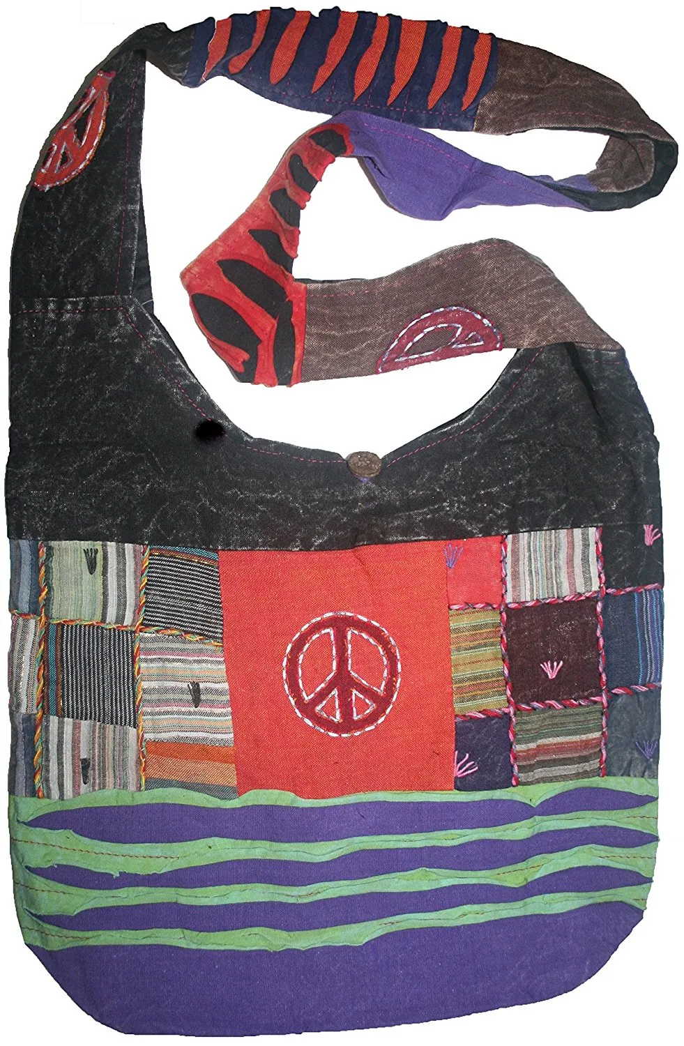 111 BG Patched Multi-colored Cotton Bohemian Gypsy Bag Purse