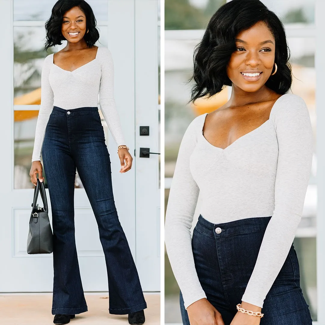 All About The Love Gray Bodysuit