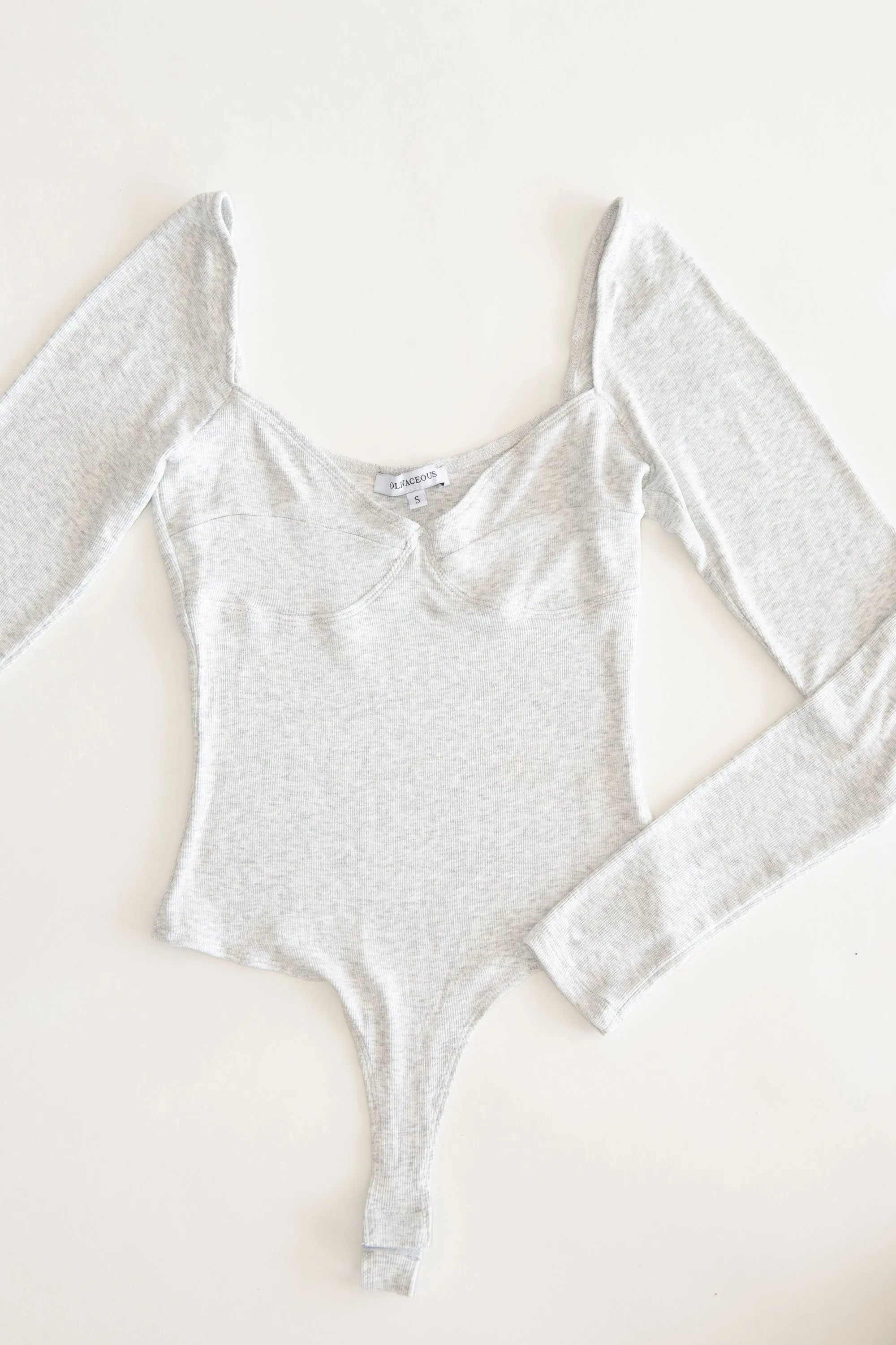 All About The Love Gray Bodysuit