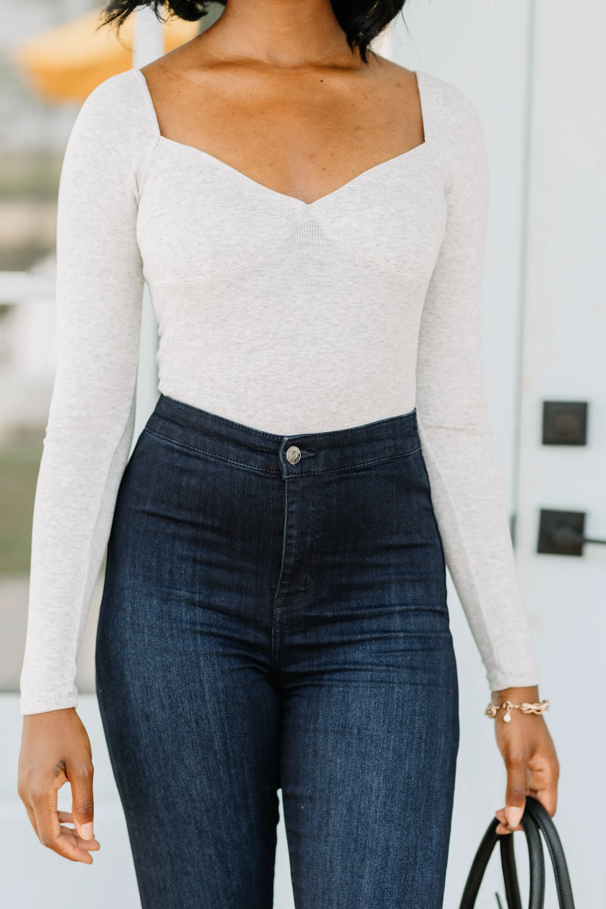 All About The Love Gray Bodysuit