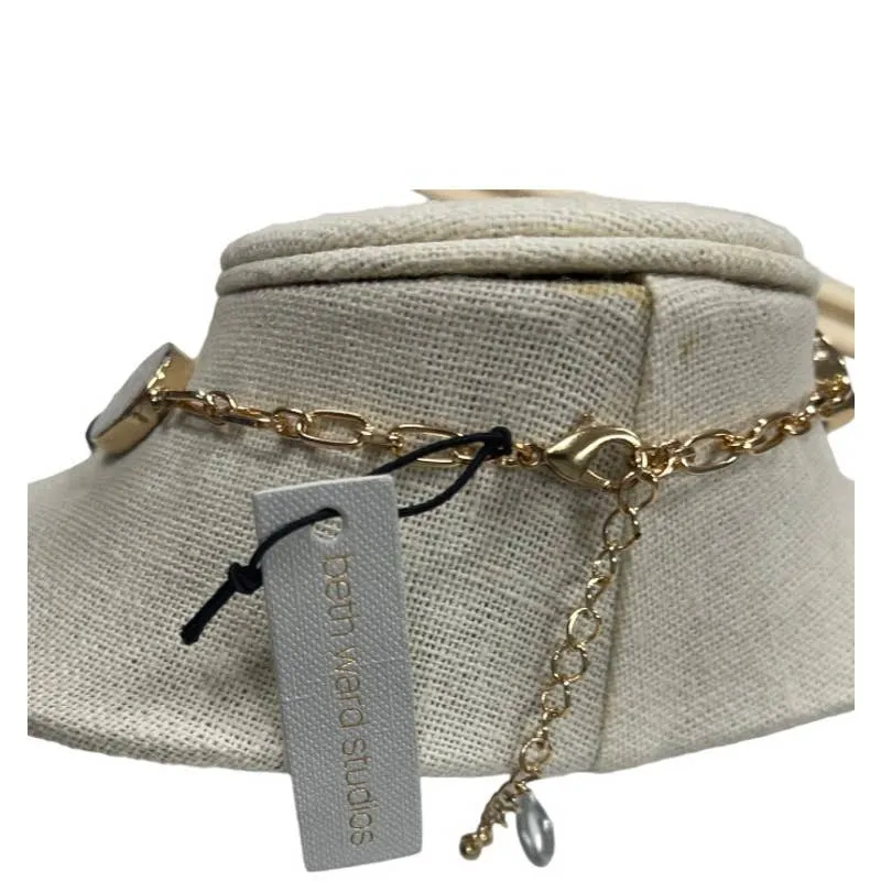 Anthropologie Beth Ward Studio Neutral Stone Statement Necklace New