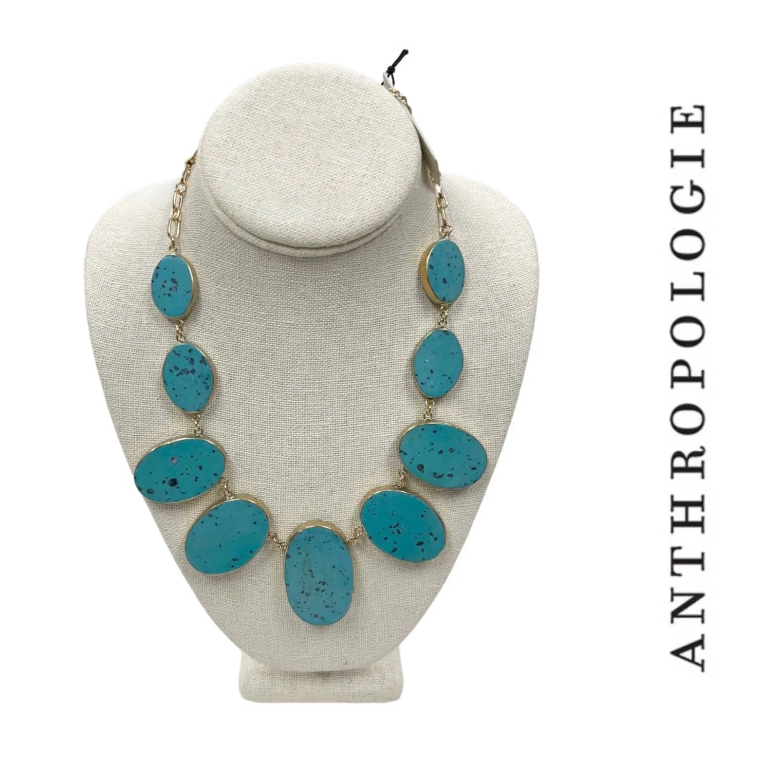 Anthropologie Beth Ward Studio Turquoise Statement Necklace New