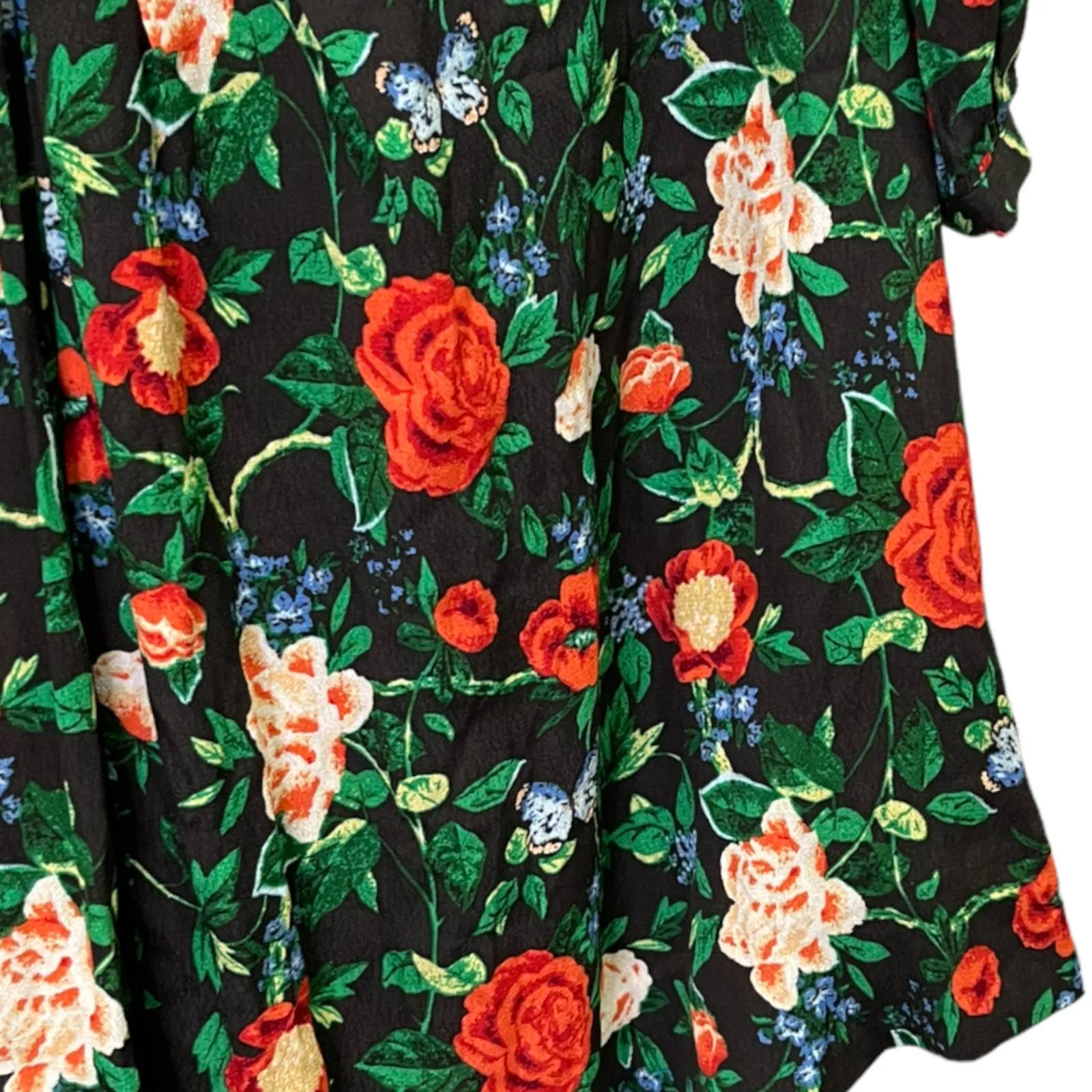 Anthropologie Lacy V Neck Floral Mini Dress Long Sleeve Size 6 New