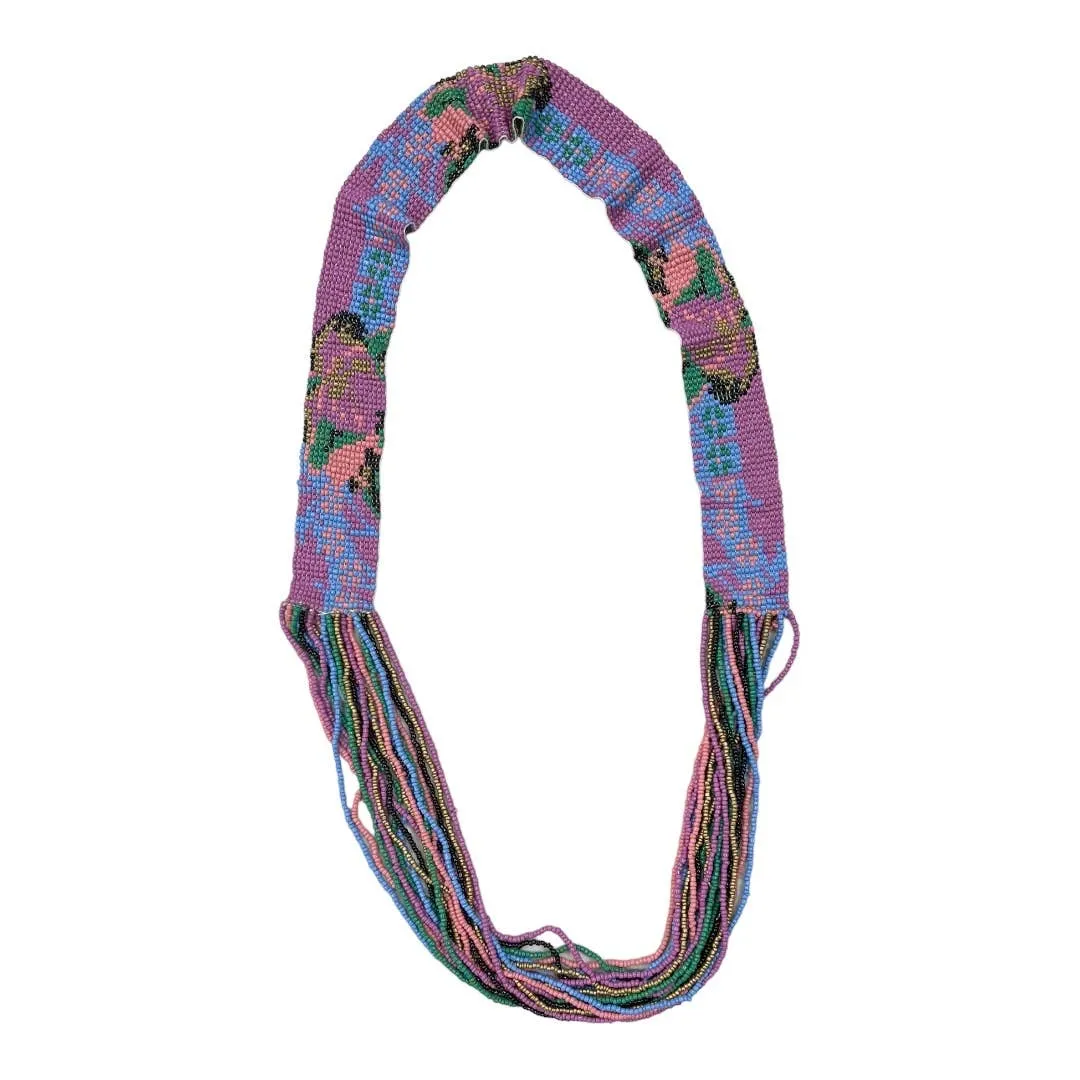 Anthropologie Sead Beaded Boho Waterfall Statement Necklace