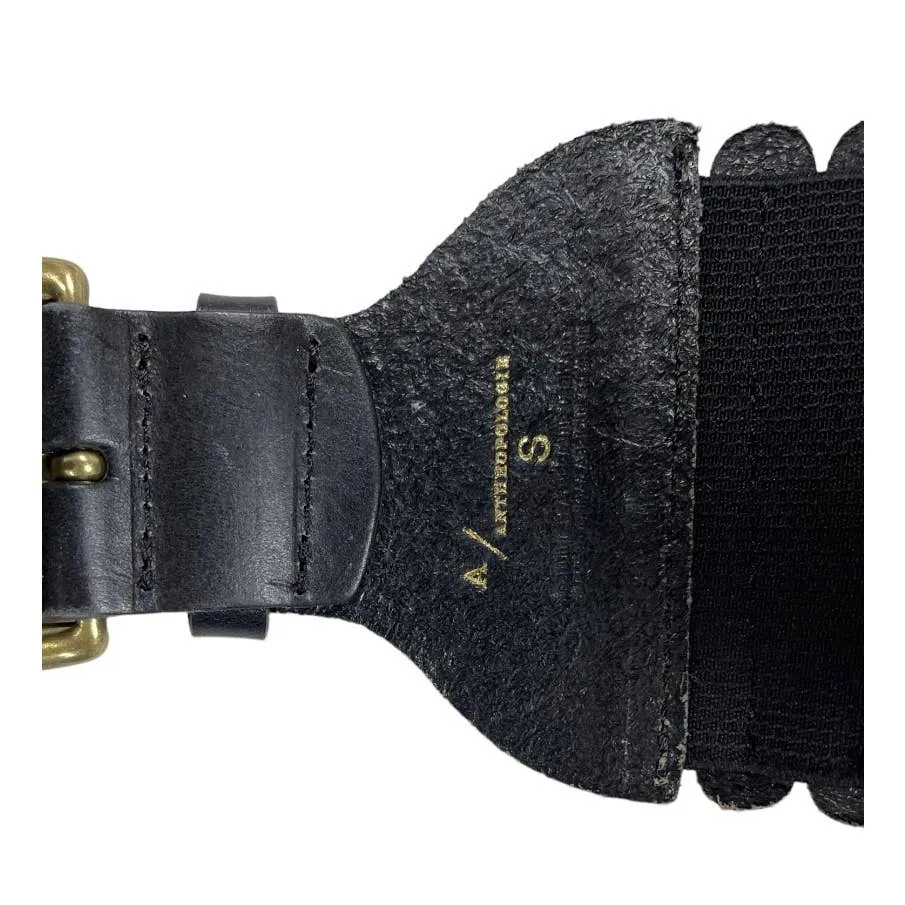 Anthropologie Tabitha Tall Leather Belt Size Small New Black