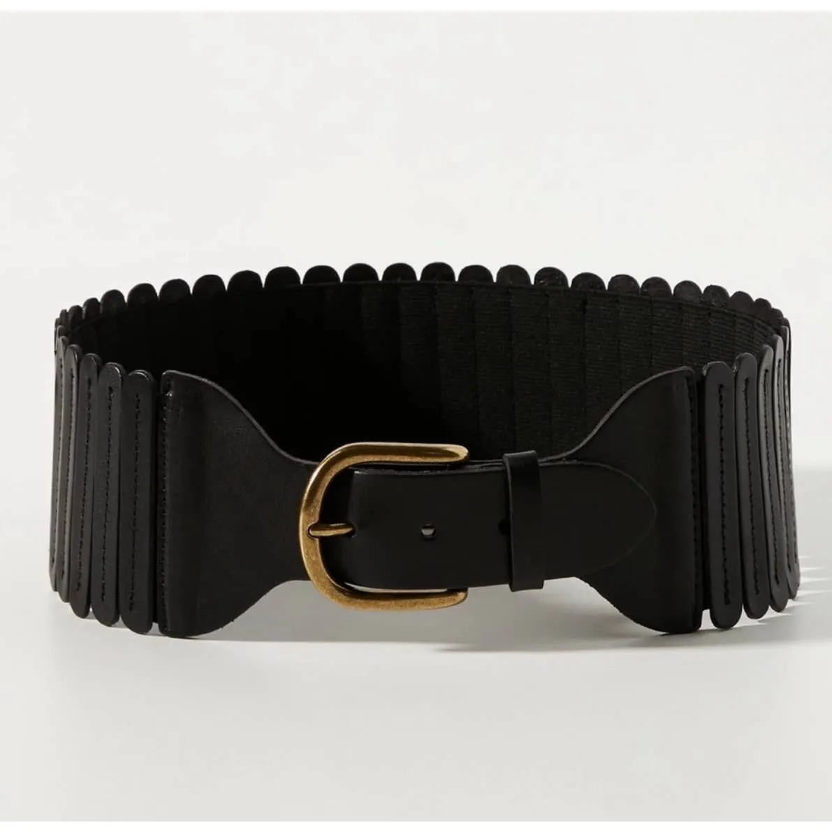 Anthropologie Tabitha Tall Leather Belt Size Small New Black