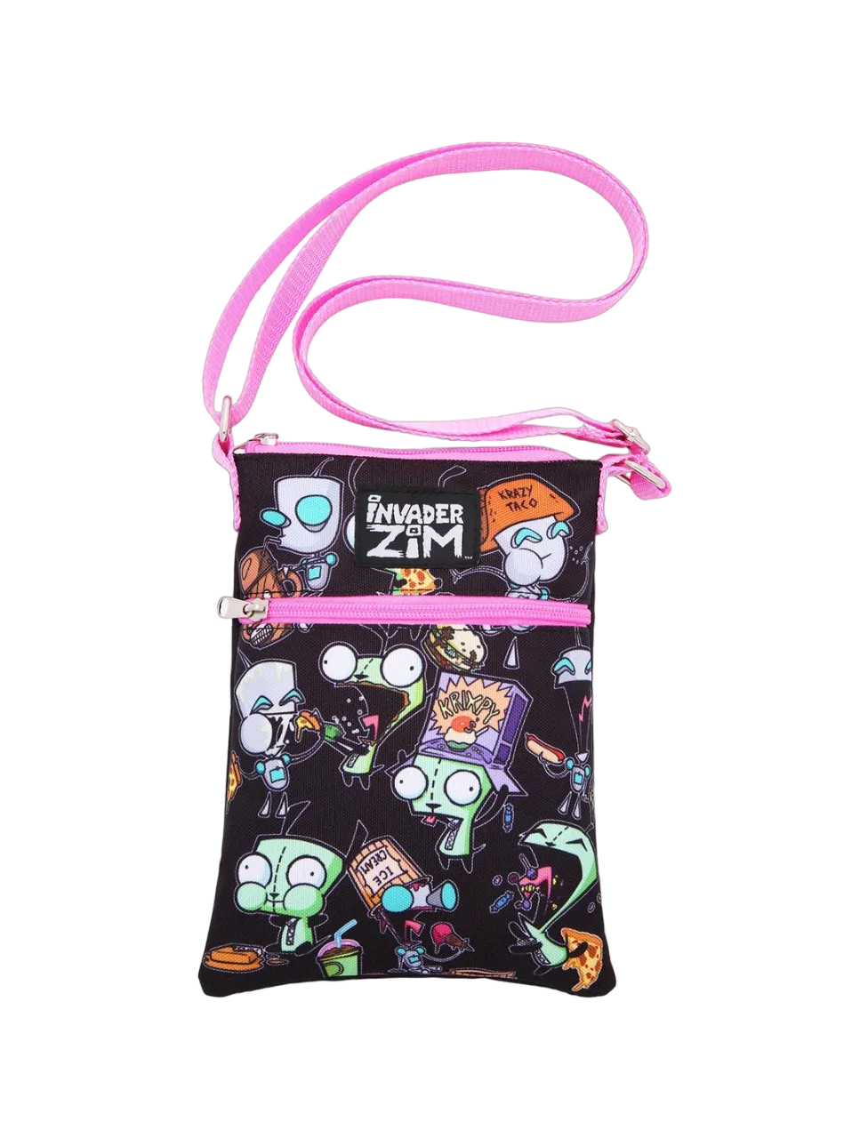 Bioworld x Invader Zim, GIR Snacks Passport Crossbody Bag