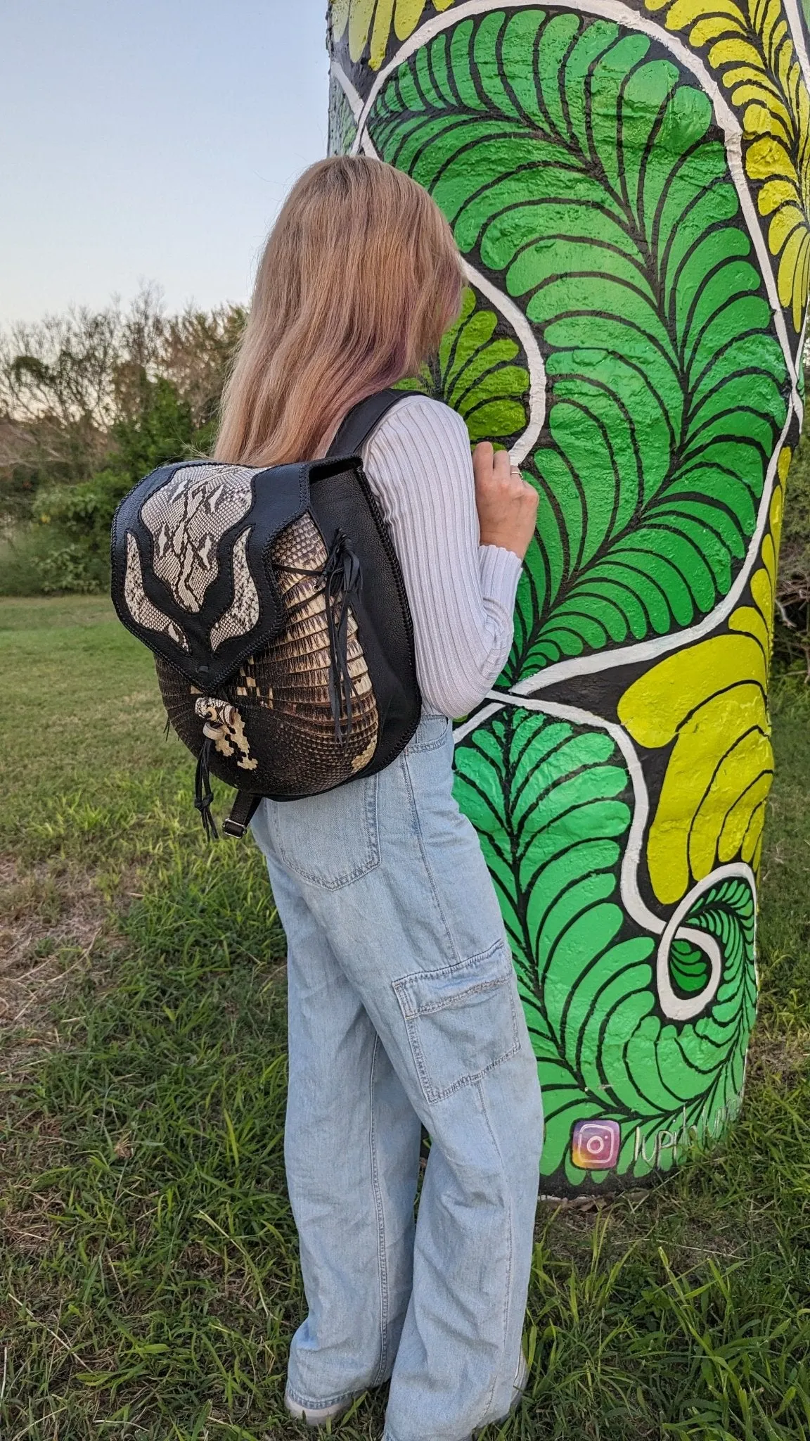 Bohemian Armadillo Snakeskin Backpack