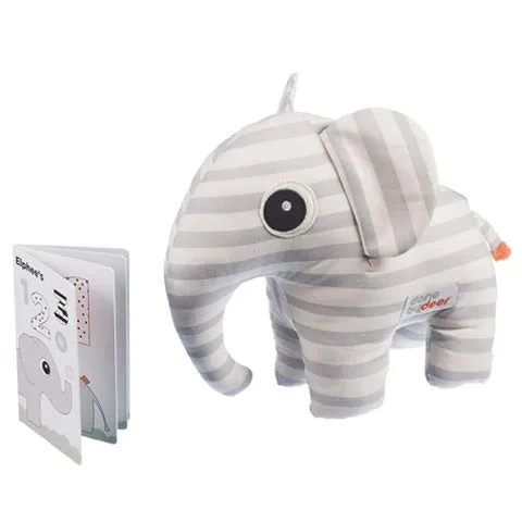 Done by Deer Soft Toy and Booklet Elphee Grey - Clearance