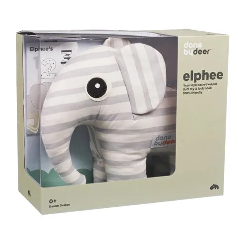 Done by Deer Soft Toy and Booklet Elphee Grey - Clearance