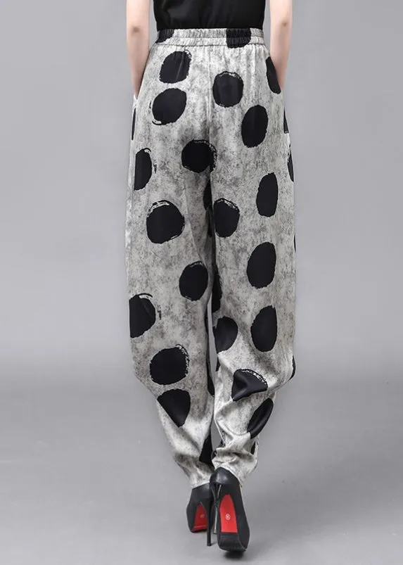 Ethnic Style Loose Elastic Waist Dot High Waisted Lantern Pants ML1970