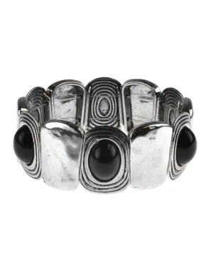 Hammered Clicklet Boho Cab Stretch Bracelet