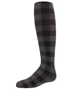 Memoi Checkerboard Opaque Tights Black