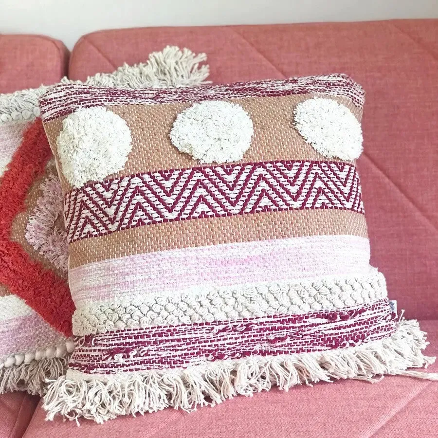 Nevada Pink Woven Stripe Cushion