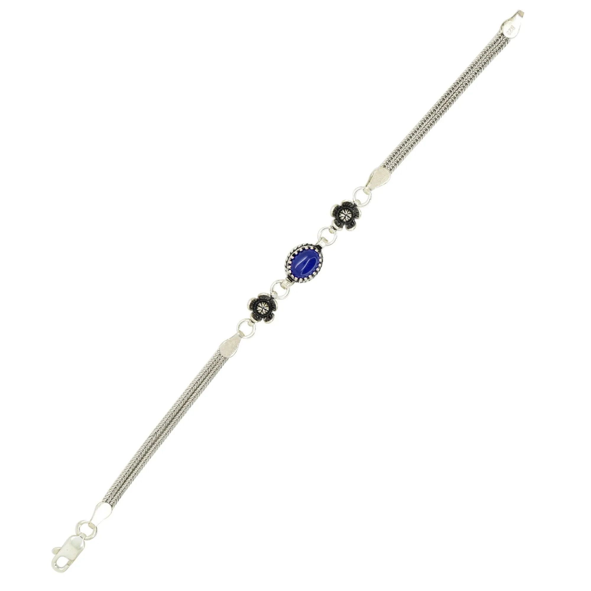 Oxidized Flower Stone Bracelet