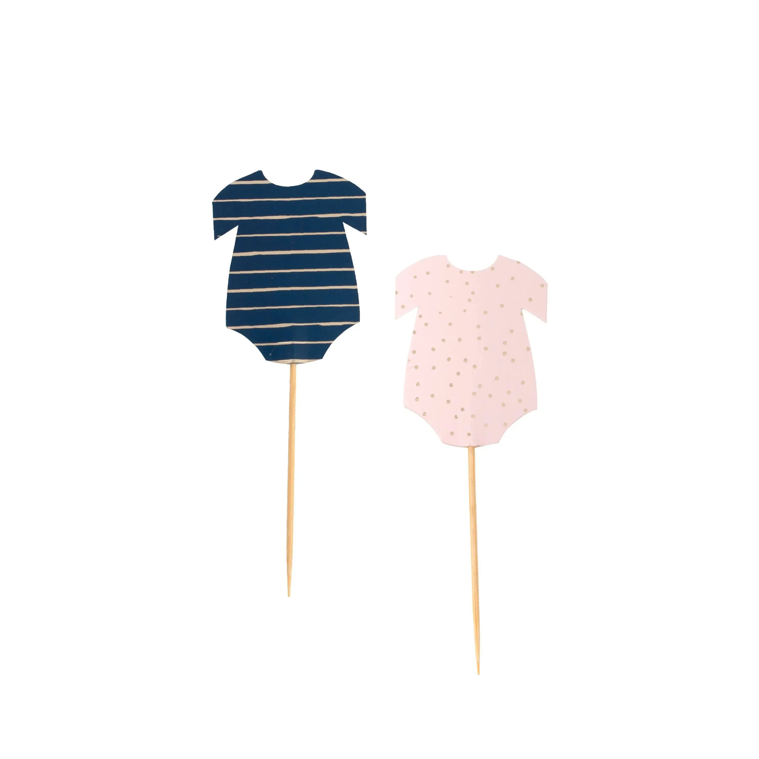 Pink And Navy Babygrow Baby Shower Cupcake Toppers