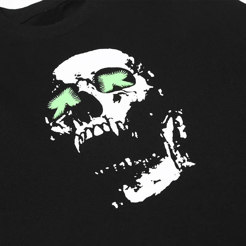 PopFlying Black Graphic Sweatshirt Skull Bone