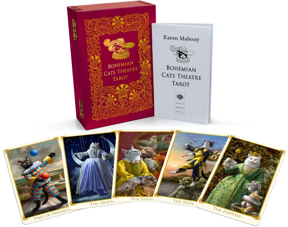 Pre-orders opening in MAY 2025. The Bohemian Cats Theatre Tarot standard deck.
