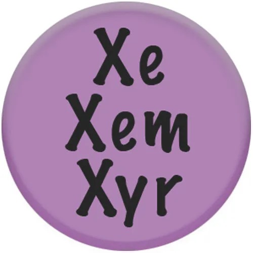 Pronoun Xe/Xem/Xyr Small Pin Badge (Lilac)