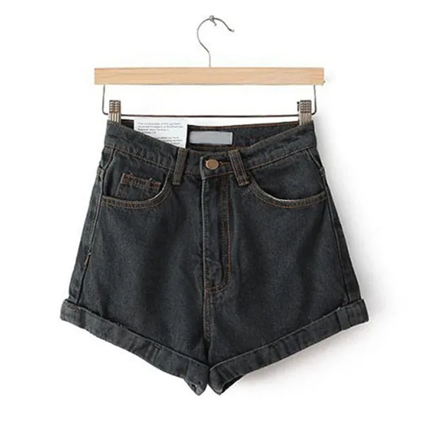 "GO GO" HIGH WAIST DENIM SHORTS