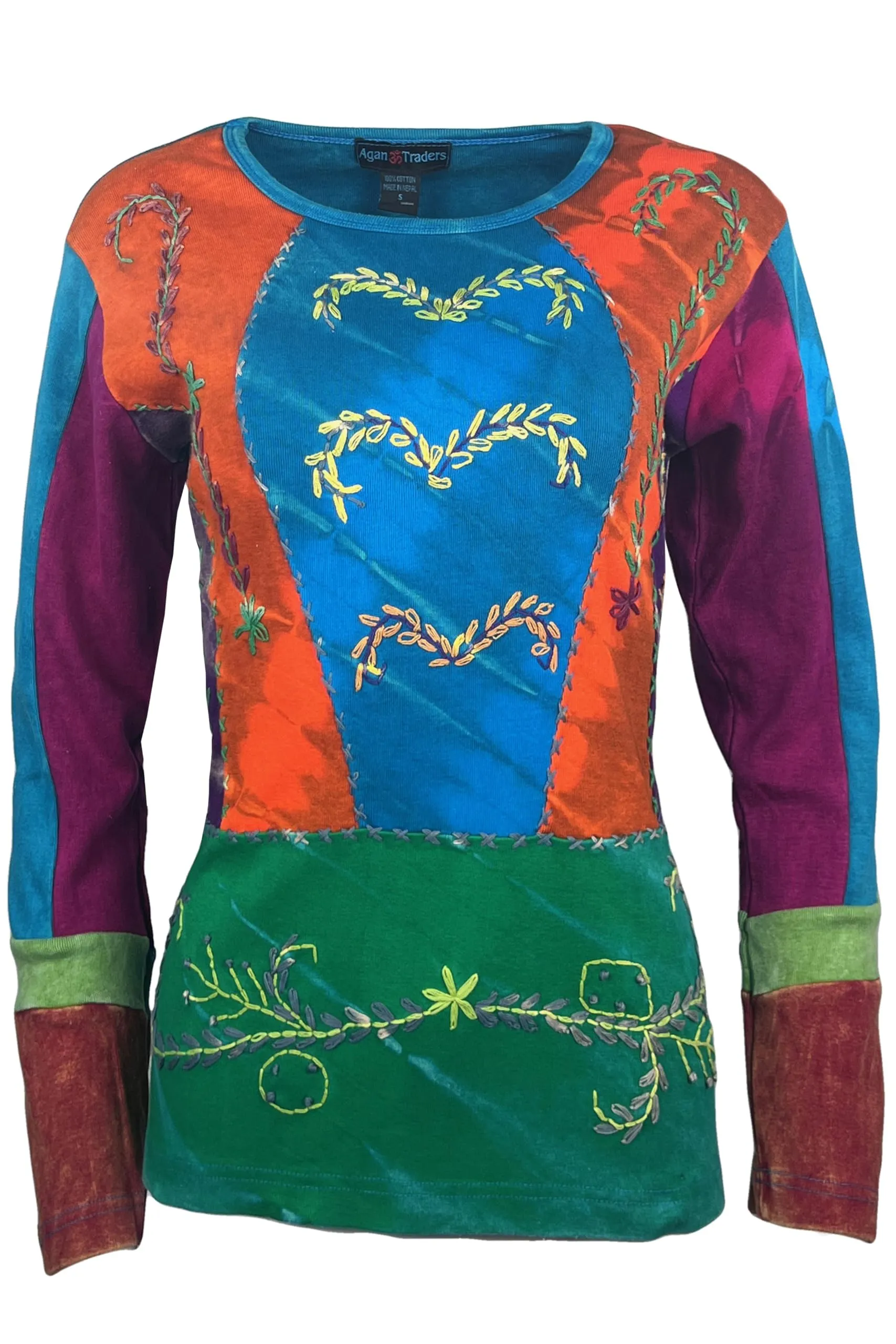 R 250 Bohemian Funky Embroidered Asymmetrical Patches Bohemian Blouse