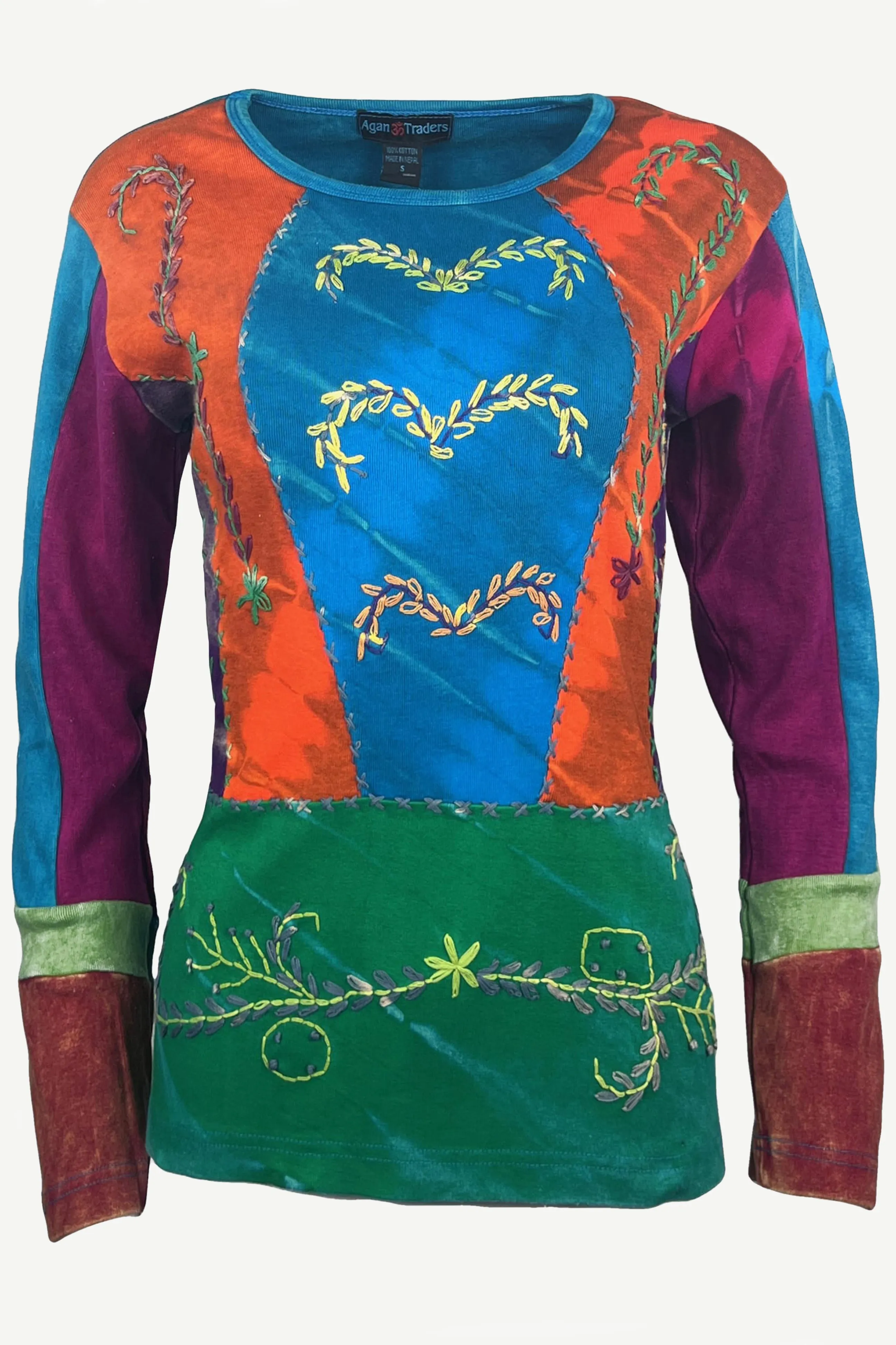 R 250 Bohemian Funky Embroidered Asymmetrical Patches Bohemian Blouse