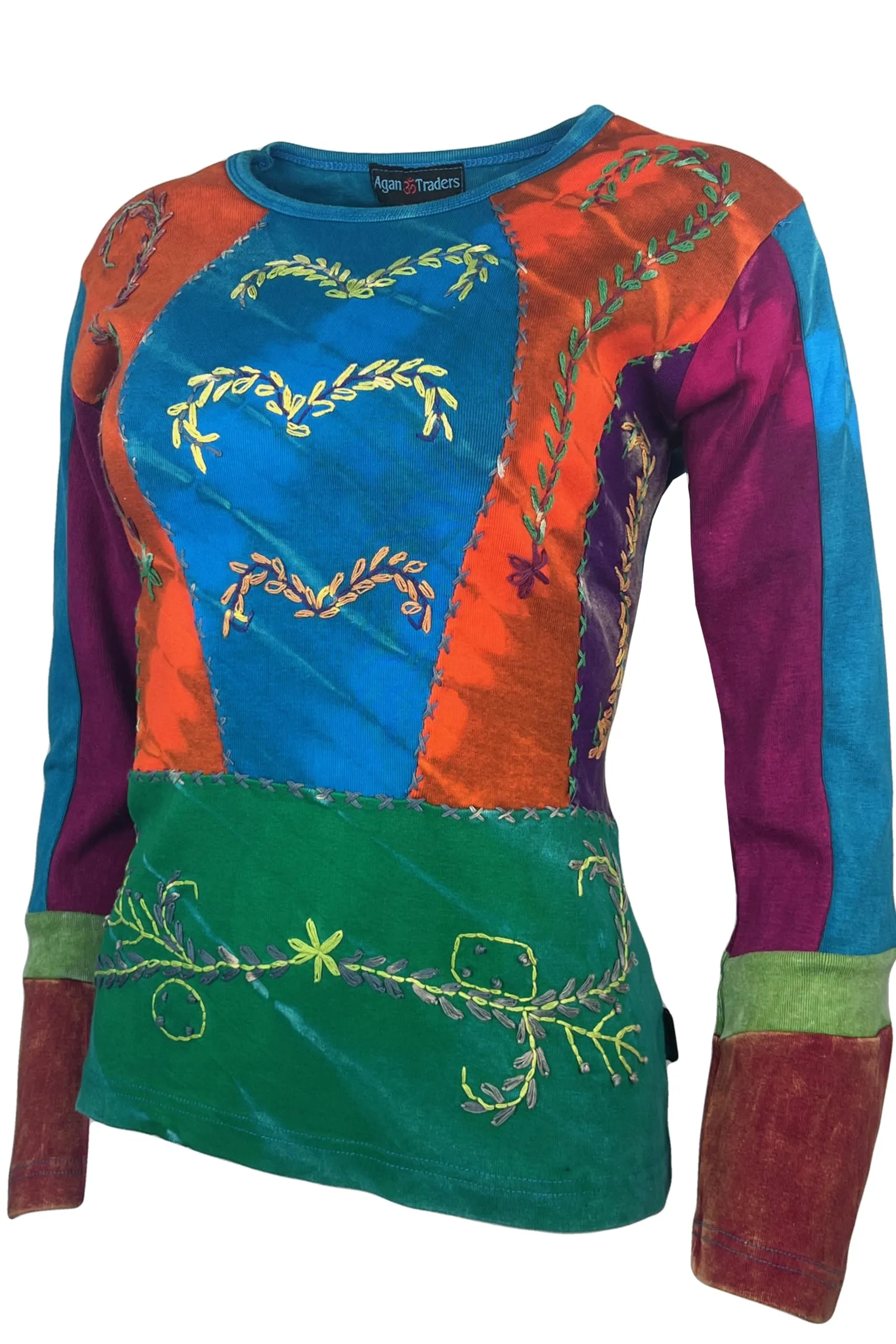 R 250 Bohemian Funky Embroidered Asymmetrical Patches Bohemian Blouse