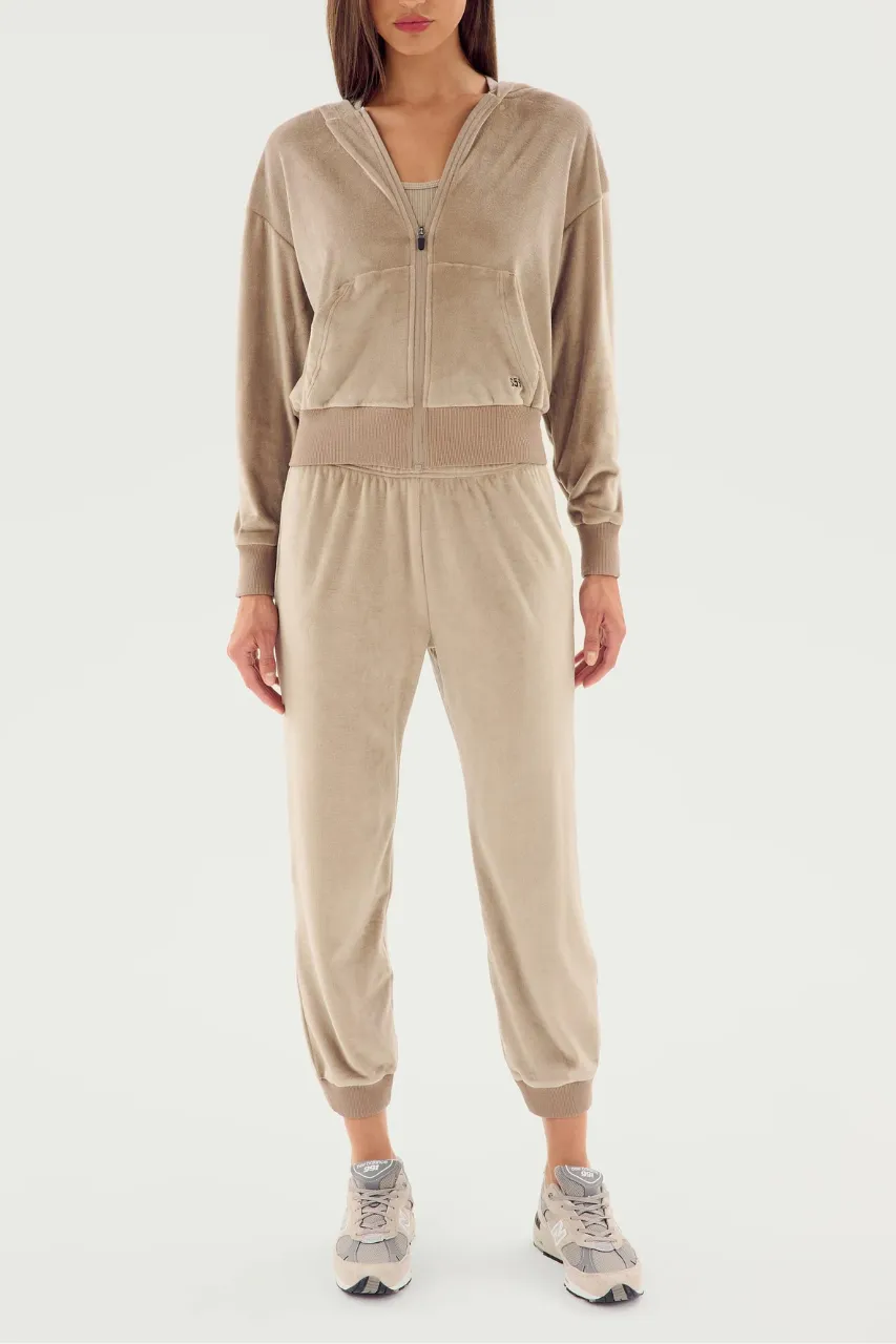Rhys Velour Zip Up Hoodie