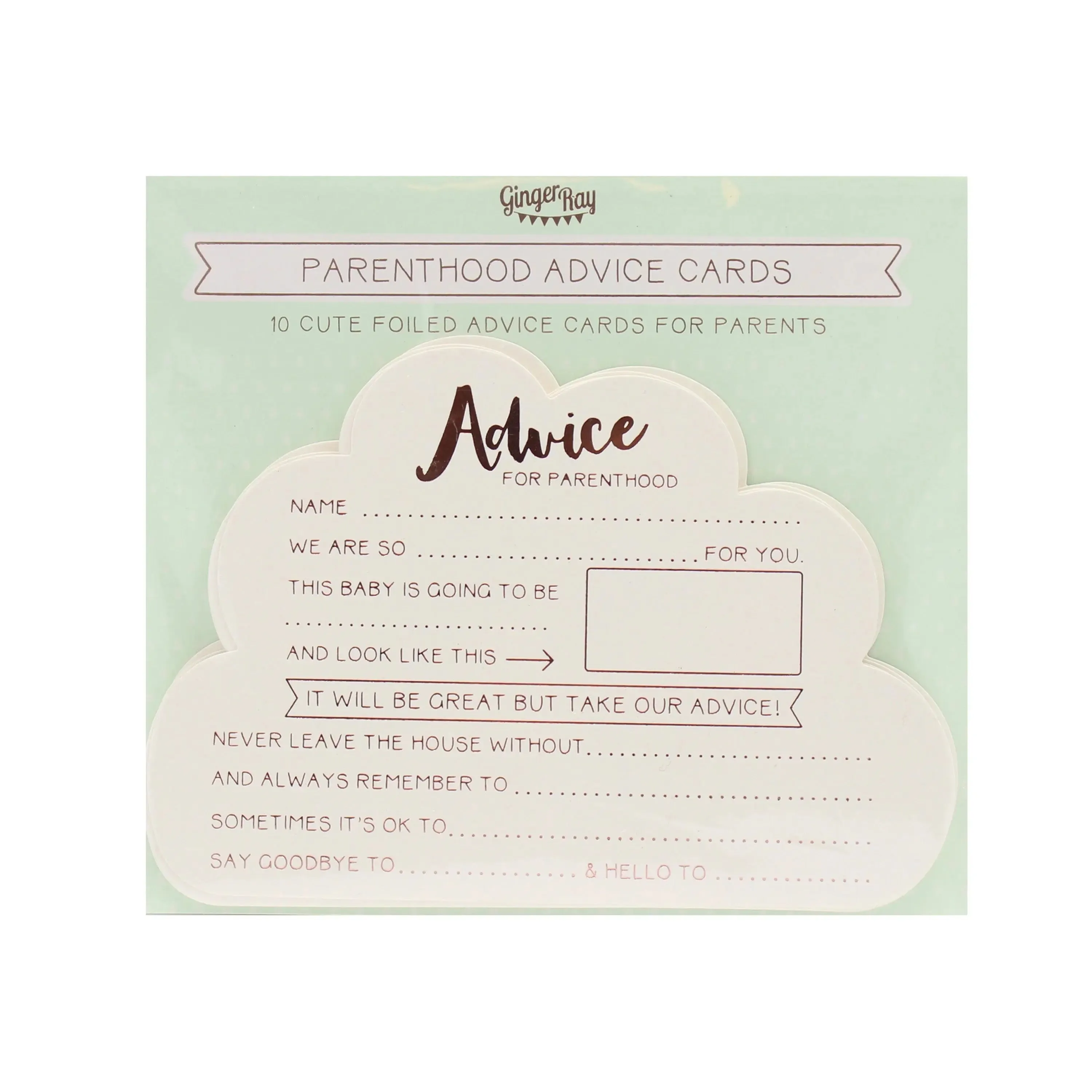 Rose Gold Baby Shower Advice Cards