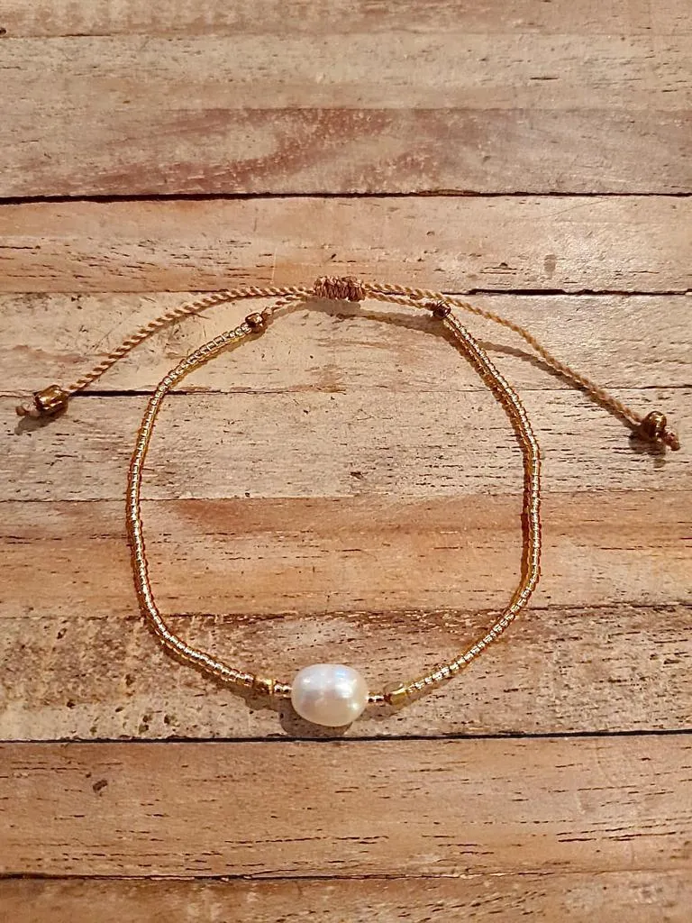 SINGLE WATER PEARL BRACELET Gold