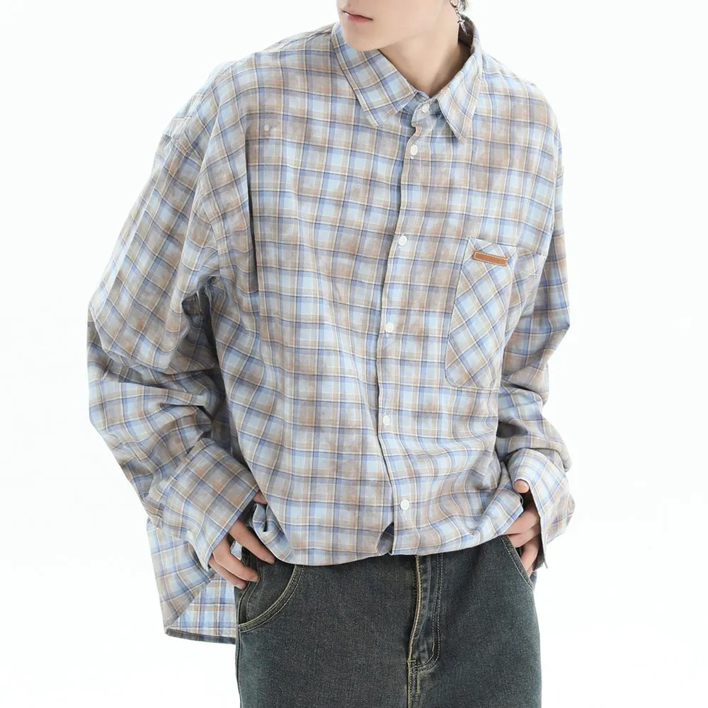 Soft Girl Plaid Button-Up Shirt