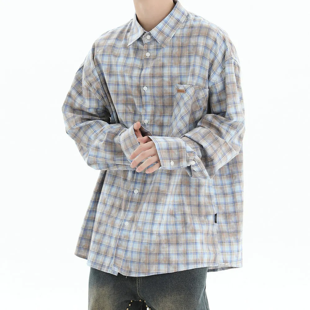 Soft Girl Plaid Button-Up Shirt
