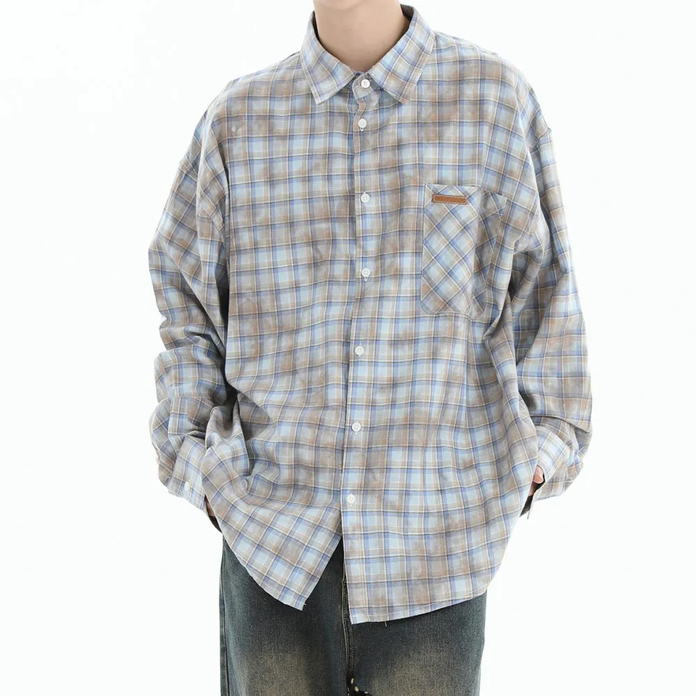 Soft Girl Plaid Button-Up Shirt