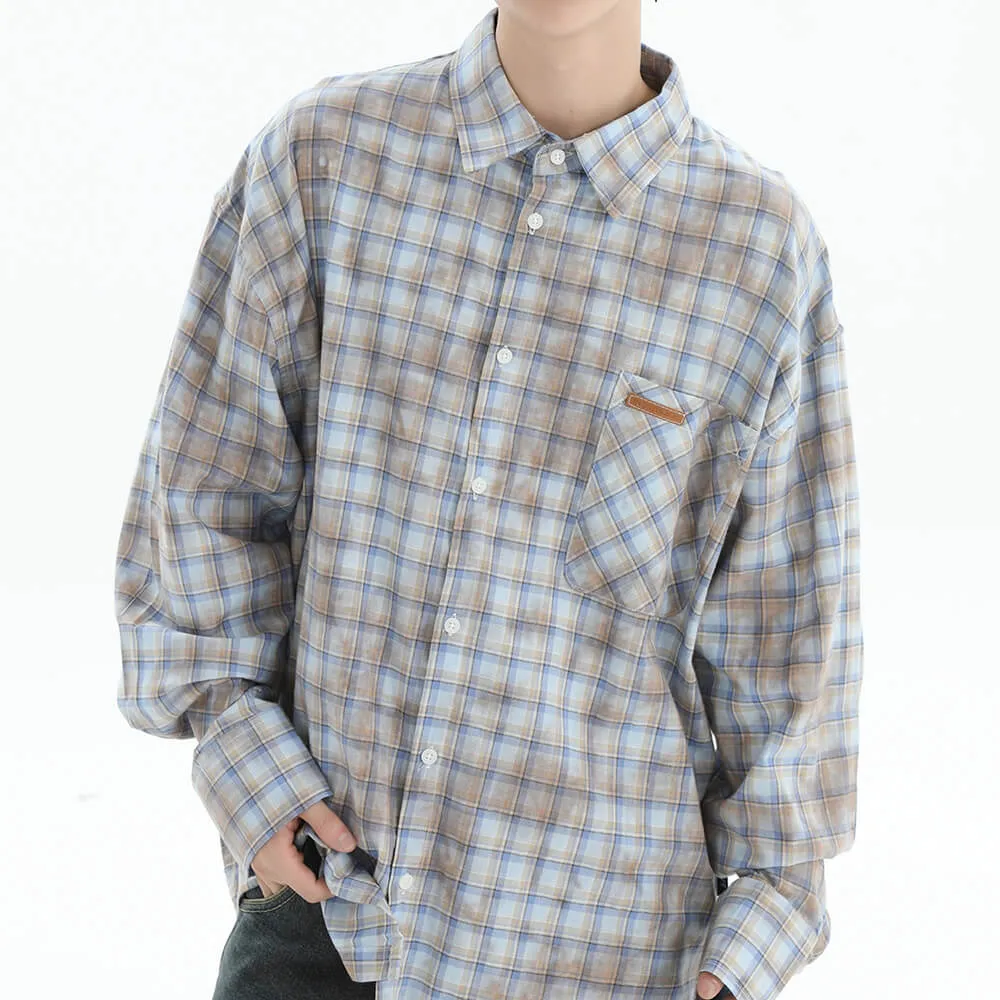 Soft Girl Plaid Button-Up Shirt