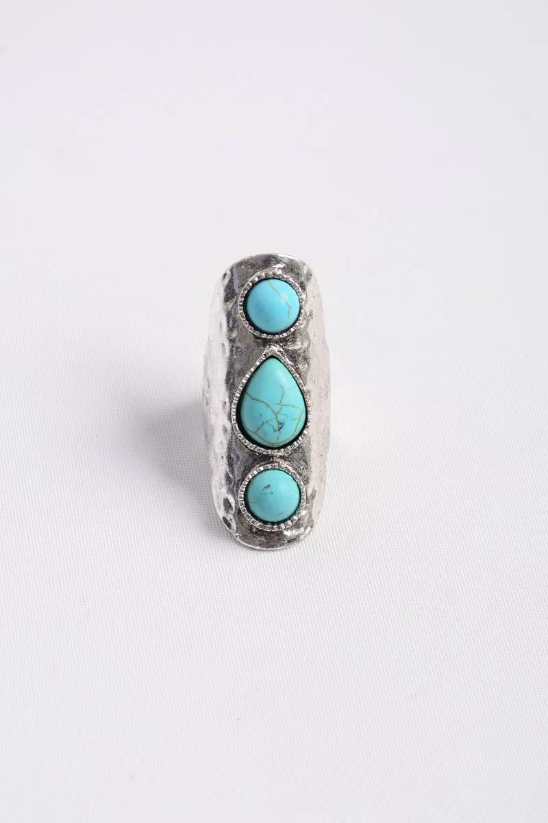 Waterfall Droplet Turquoise Stone Ring