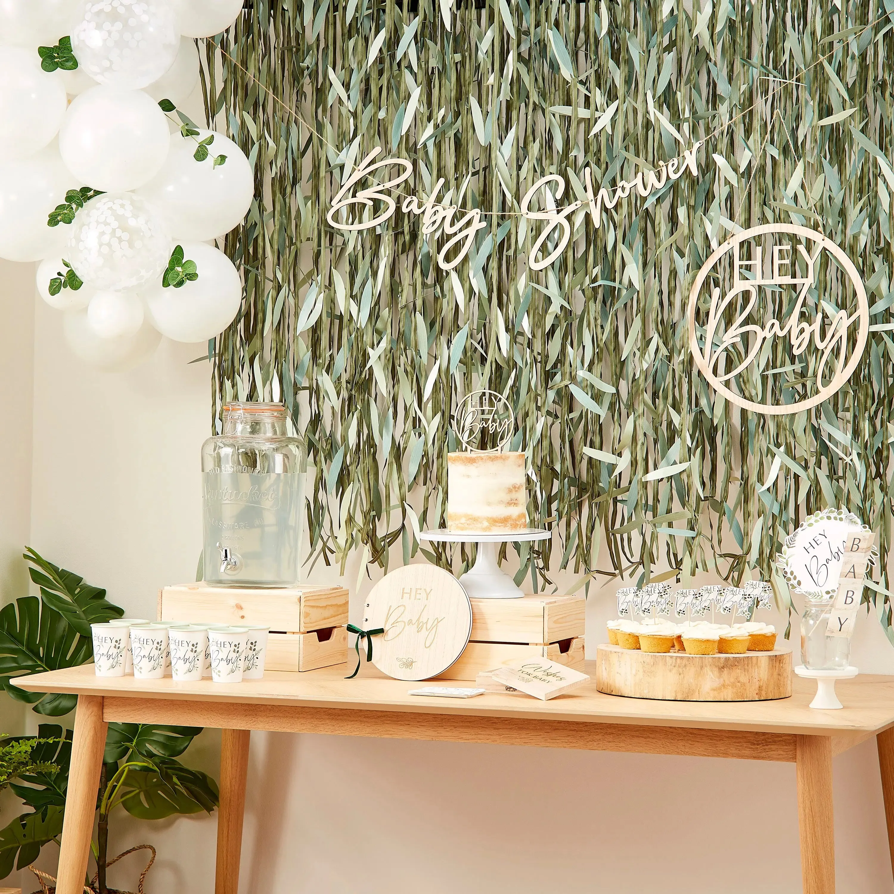 Wooden Hey Baby Shower Sign